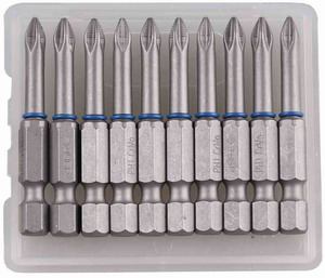 Биты ЗУБР "ЭКСПЕРТ" торсионные кованые, обточенные, хромомолибденовая сталь, тип хвостовика E 1/4", PH1, 50мм, 10шт в Кирове