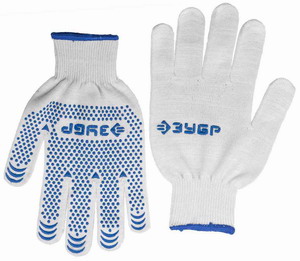Перчатки ЗУБР "ЭКСПЕРТ" трикотажные, 12 класс, х/б, с защитой от скольжения, L-XL                                                                                                                       
