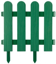 Забор декоративный GRINDA "ШТАКЕТНИК", 29x224см, зеленый                                                                                                                                                