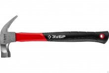 Молоток-гвоздодер Зубр 450г с фиберглассовой ручкой
