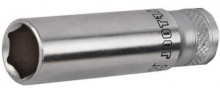 Торцовая головка KRAFTOOL "INDUSTRIE QUALITAT", удлиненная, Cr-V, FLANK, хромосатинированная, 1/4", 7 мм