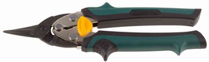 Ножницы KRAFTOOL "UNI-KRAFT" по твердому металлу,с двойной рычажной передачей,Cr-Mo,двухкомпонент ручка, прямые,180мм                                                                                   