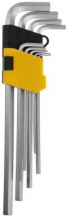 Набор ключей шестигранных Stayer HEX длинные 1.5, 2, 2.5, 3, 4, 5, 6, 8, 10мм, 9пр., Cr-V сталь, сатинированное покрытие  