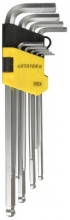 Набор ключей шестигранных Stayer HEX длинные с шариком 1.5, 2, 2.5, 3, 4, 5, 6, 8, 10мм, 9пр., Cr-V сталь, сатинированное покрытие  