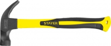 Молоток-гвоздодер Stayer Professional 450г с магнитом, с фиберглассовой ручкой, кованый DIN 5109