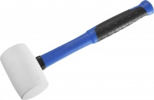 Киянка резиновая Зубр 900г, 90мм, белая, с фибергласовой ручкой 