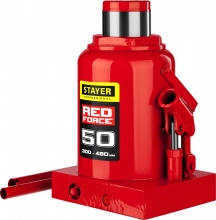Домкрат гидравлический бутылочный Stayer Red Force  50т, 300-480мм